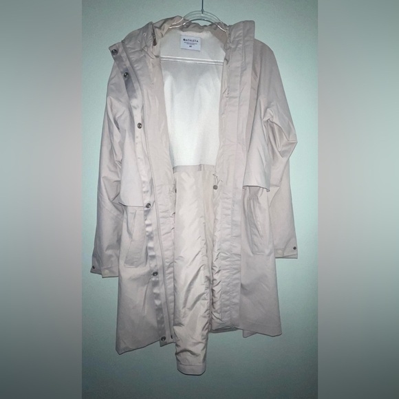 Athleta Drip Drop Rain Jacket in Beech Stone Pink Full Zip Size Medium Tall - Picture 4 of 8